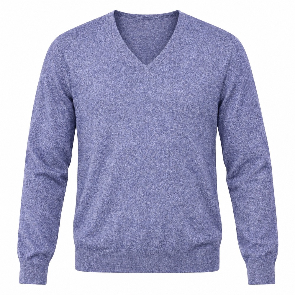 Banana Republic V-Neck Sweater Size L Blue Silk Blend Luxury Preppy Layering